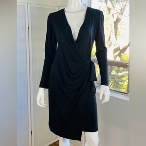 ST. JOHN NORDSTROM EXCLUSIVE WRAP DRESS IN BLACK SIZE 2